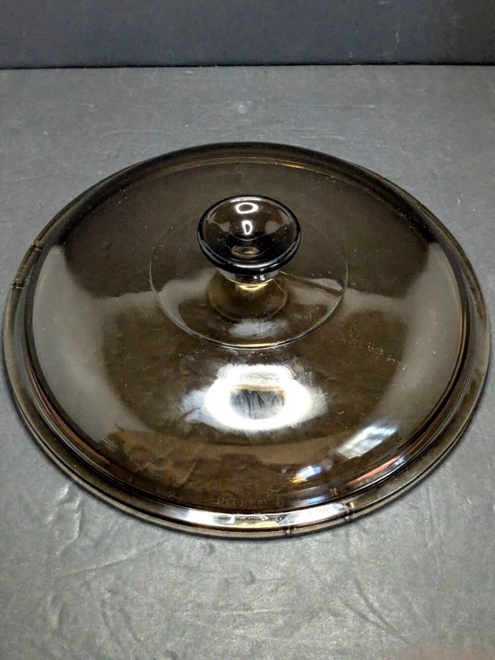 Vintage Pyrex Visions Amber Glass Lid Replacement Round 10.5" Diameter #7